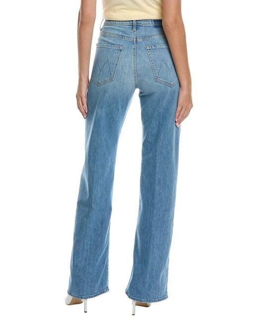 Mother Blue Denim The Lasso Heel How To Talk To A Tiger Wide Leg Jean