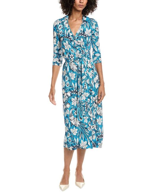 Diane von Furstenberg Abigail Silk Wrap Dress in Blue | Lyst UK