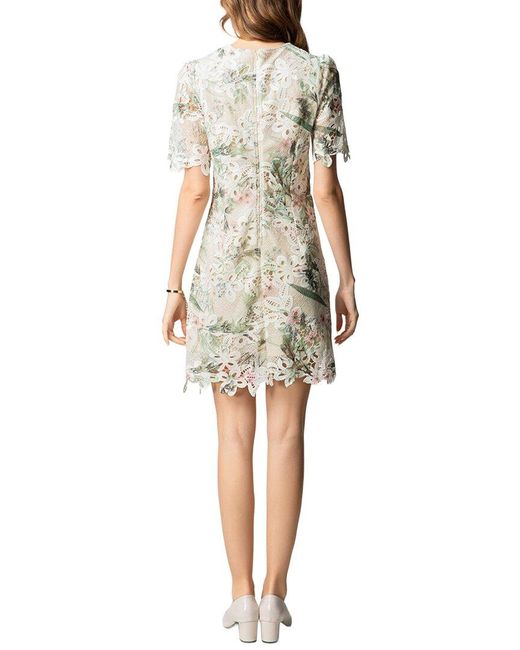 BURRYCO White Embellished Short Sleeve Mini Dress