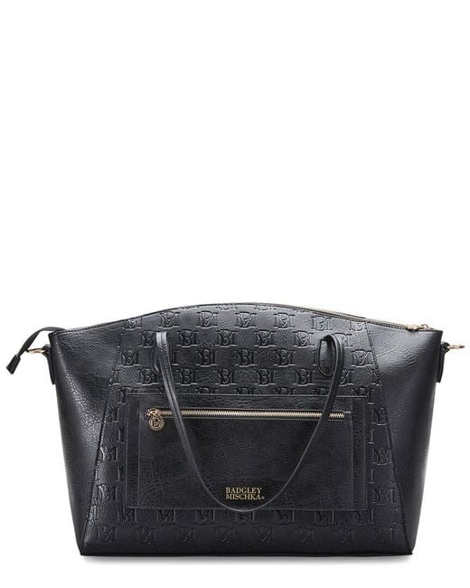 Badgley Mischka Black Caroline Travel Weekender Tote