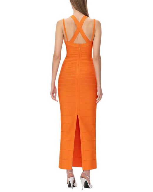 Dilireba Orange Solid Maxi Dress