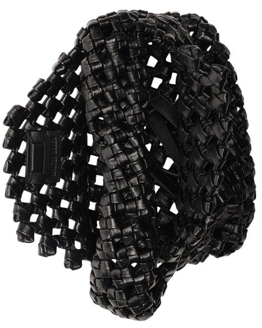 Walter Baker Black Mackenzie Woven Knot Leather Hobo Bag