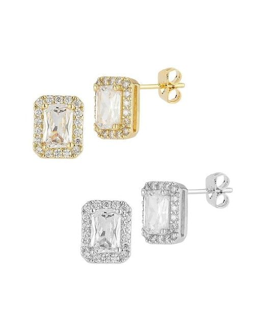 Sphera Milano White Plated Cz Earrings