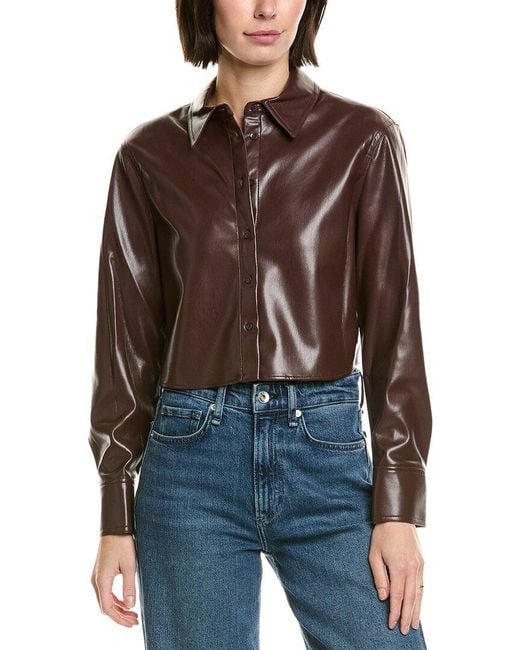 Alice + Olivia Brown Leon Button Down