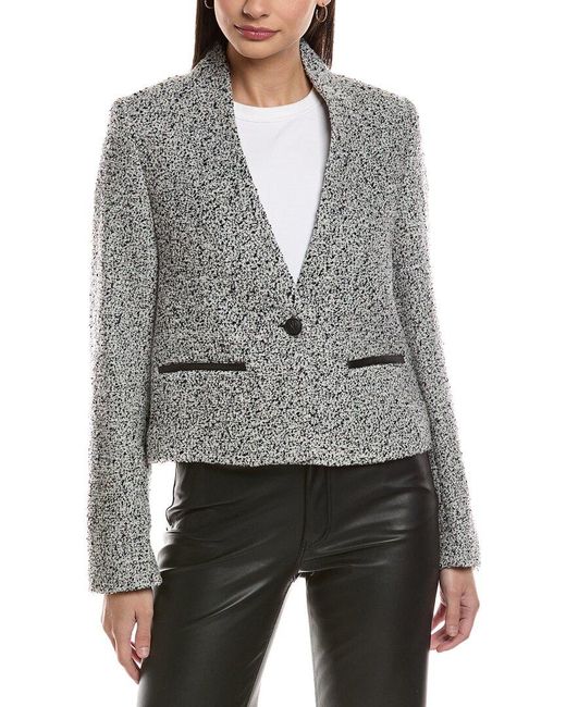 Rag & Bone Women's Gray Pippa Tweed Wool-blend Blazer