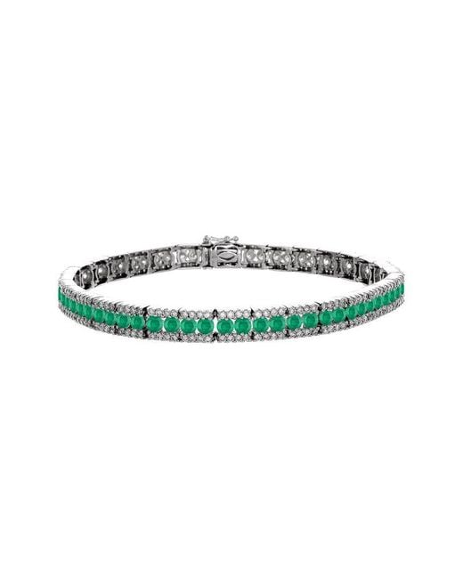 Gregg Ruth Green 18K 5.07 Ct. Tw. Diamond & Emerald Bracelet