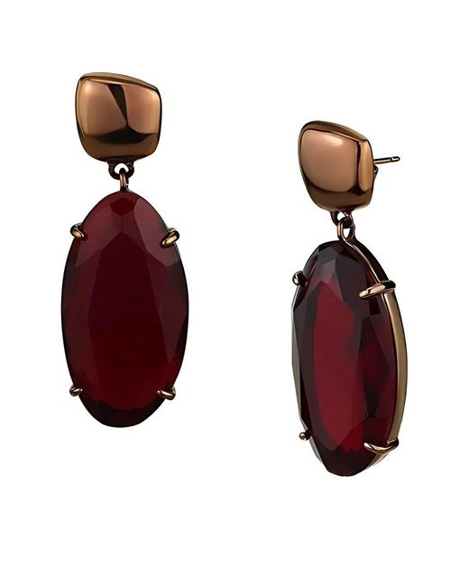 Alamode Jewelry Red Stainless Steel Earring