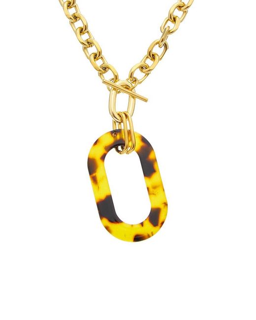 petit moments Metallic 18K Plated Stainless Steel Chains Toggle Necklace