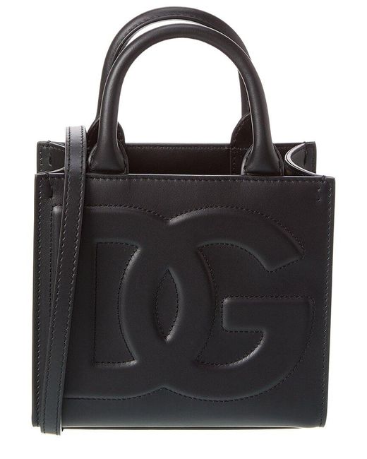 Dolce & Gabbana Black Dg Daily Mini Leather Shopper Tote