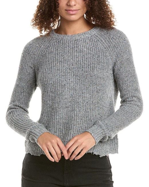 Autumn Cashmere Distressed Wool Silk blend Sweater in Gray Lyst