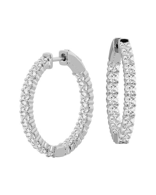 Lab Grown Diamonds White 14k 3.00 Ct. Tw. Lab Grown Diamond Inside Out Hoops