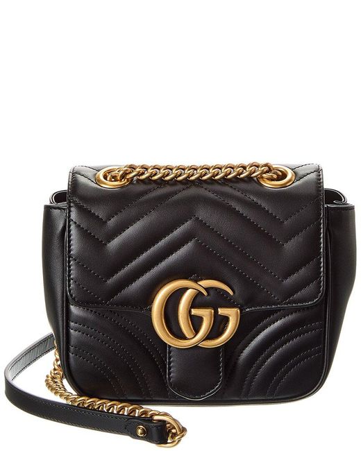 Gucci Black Gg Marmont Mini Matelasse Leather Shoulder Bag