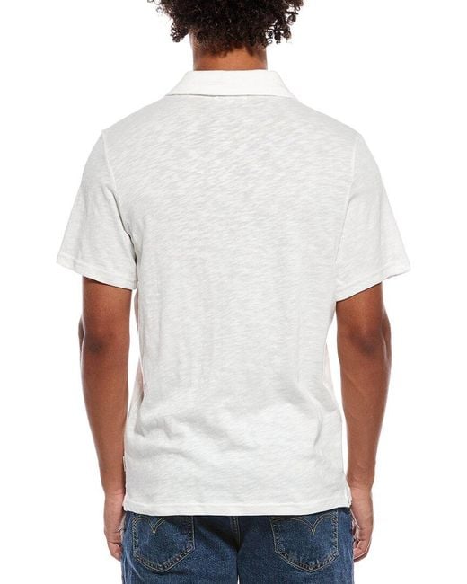 Onia White Slub Polo Shirt for men