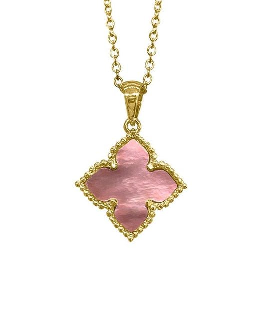 Adornia Pink 14k Plated Flower Necklace