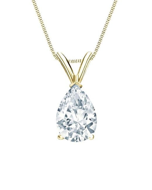 Sabrina Designs Lab Grown Diamonds Metallic 14K 1.50 Ct. Tw. Lab-Grown Diamond Solitaire Pendant