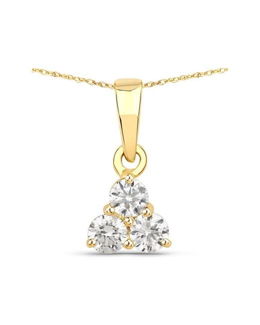 Diana M White Diana M 14k 0.33 Ct. Tw. Lab-grown Diamond Three-stone Pendant