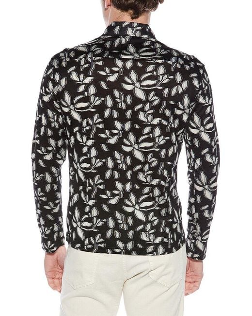 Eton of Sweden Black Floral Jacquard Shirt for men