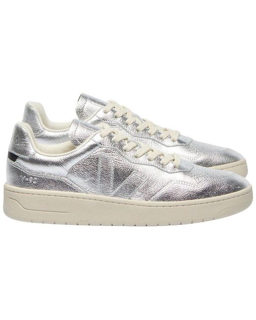 Veja White V-90 Leather & Suede Sneaker