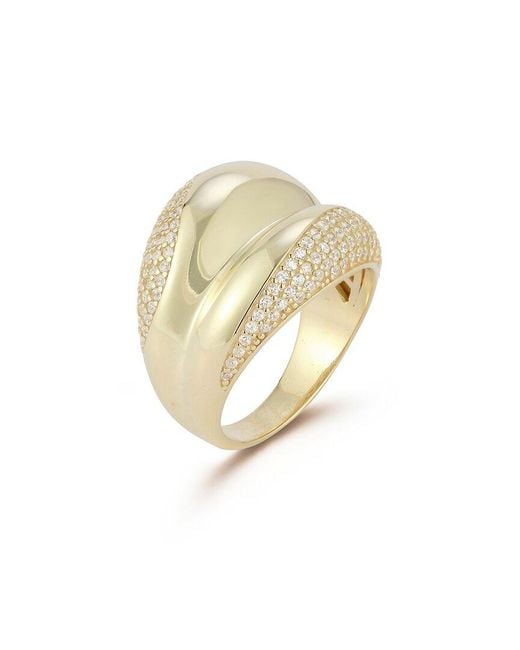 Chloe and Madison White 14k Over Silver Cz Bold Ring
