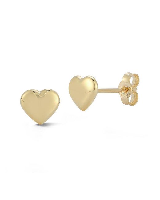 Ember Fine Jewelry White 14k Puffed Heart Studs