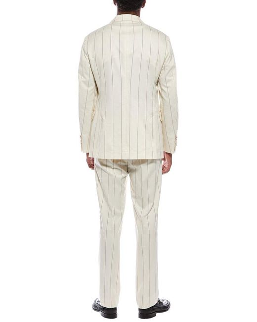 Brunello Cucinelli White 2Pc Wool-Blend Suit With Pleated Pant for men