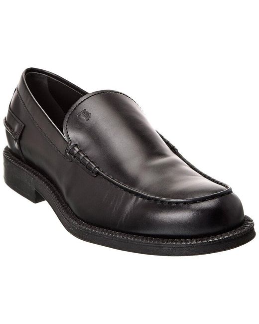 Tod's Black Leather Loafer for men