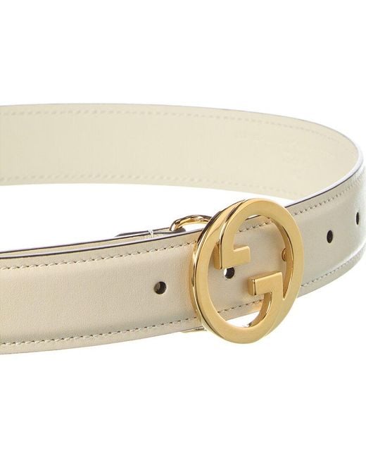 Gucci White Blondie Leather Belt