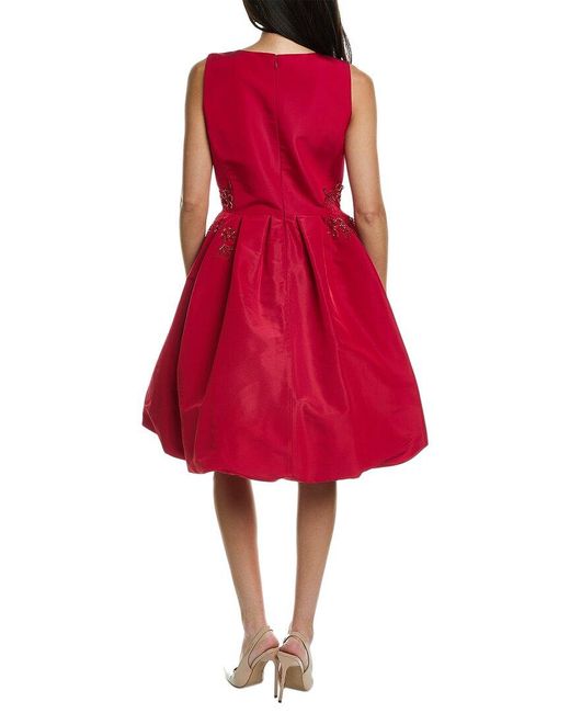 Carolina Herrera Red Bubble Silk A-line Dress