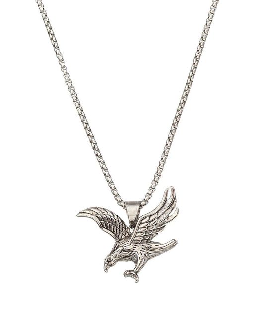 Eye Candy LA Metallic The Bold Collection Titanium Flying Eagle Pendant Necklace