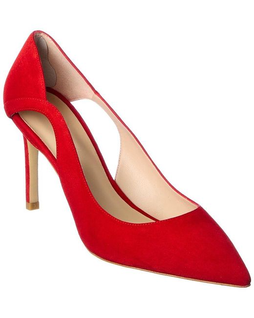 Stuart Weitzman Mariposa 85 Suede Pump in Red | Lyst