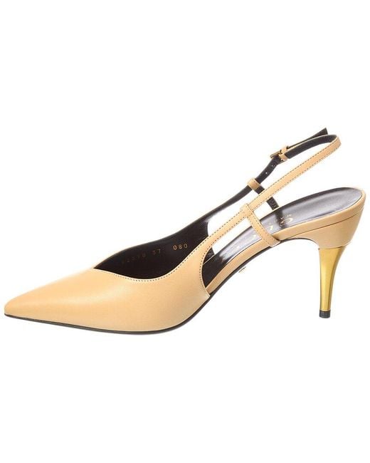 Gucci Metallic Leather Slingback Pump