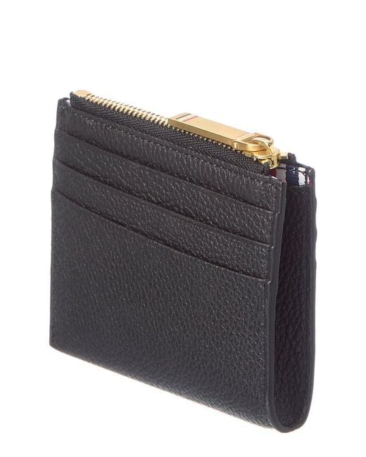 Thom Browne Black Leather Card Holder for men
