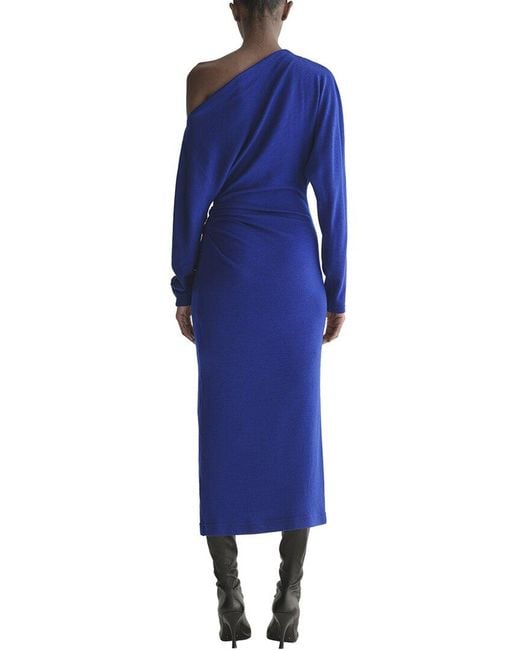 A.L.C. Blue Sonny Wool Midi Dress