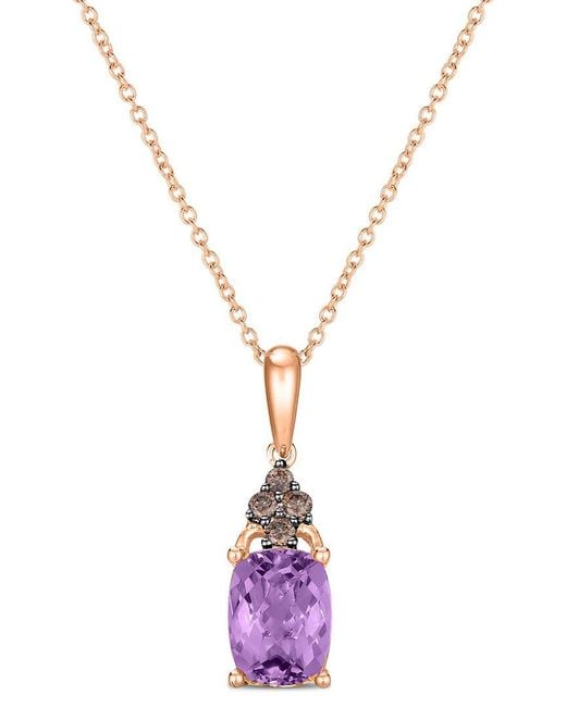 Le Vian Metallic Le Vian Euphoria Chocolate 14K 1.23 Ct. Tw. Diamond & Amethyst Pendant Necklace