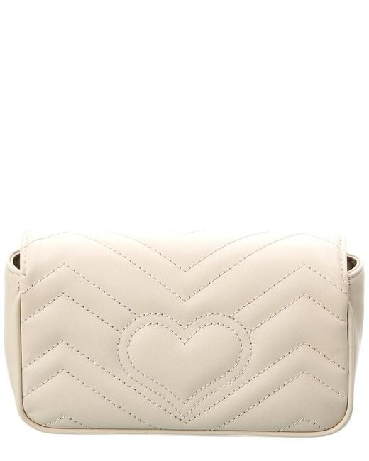 Gucci Natural GG Marmont Super Mini Matelasse Leather Shoulder Bag