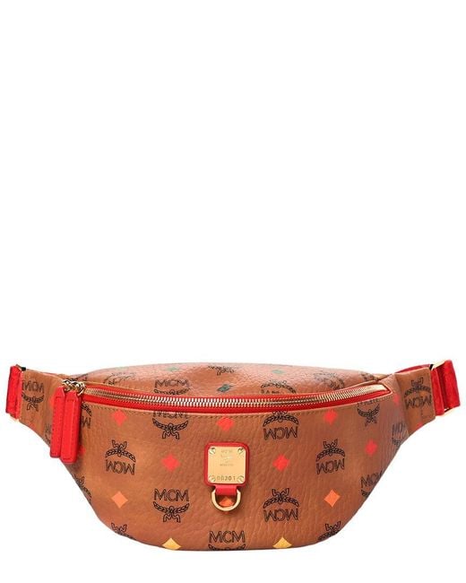 MCM Pink Skyoptic Canvas Belt