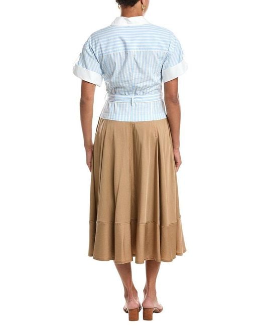 Jonathan Simkhai Multicolor Mylo Midi Combo Shirt Dress
