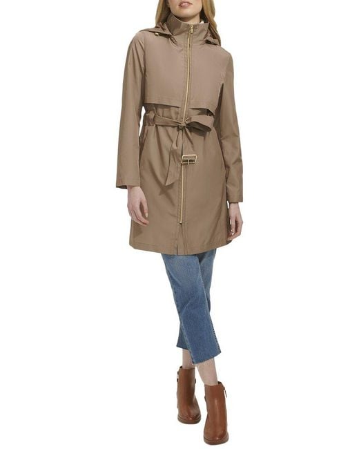 Cole Haan Natural Packable Belted Trench Coat