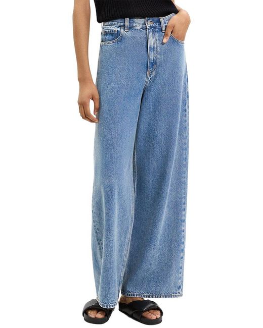 Theory Blue High-Waist Relaxed Wide Jean