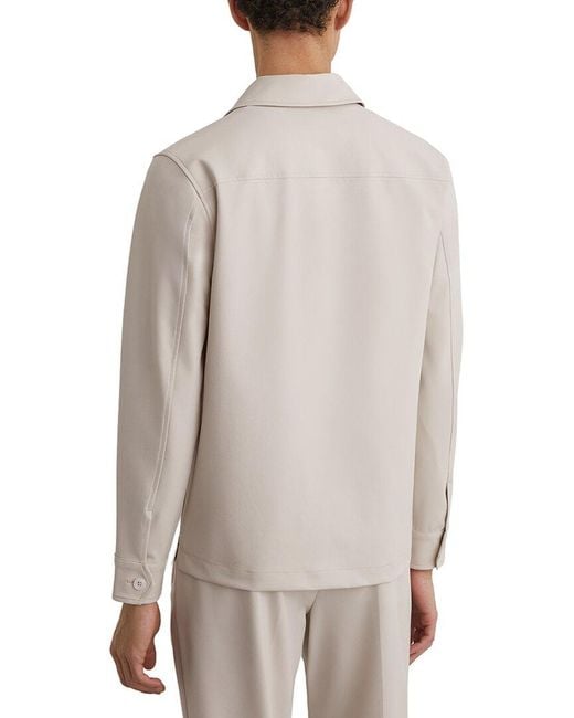 Reiss Gray Cleric Button Through Casual Shirt for men