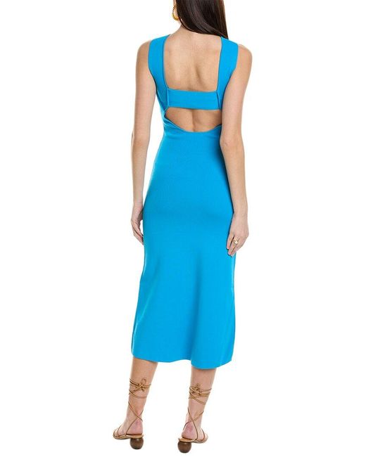 Line & Dot Blue Midi Dress