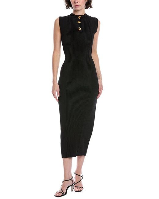 Lela Rose Black Midi Sweaterdress