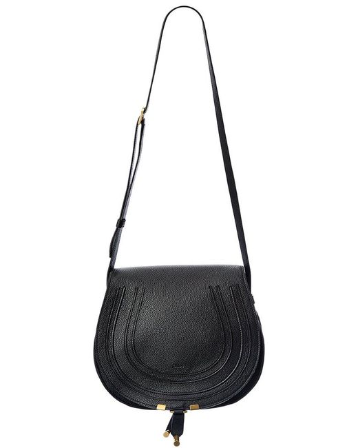 Chloé Black Marcie Medium Leather Saddle Bag