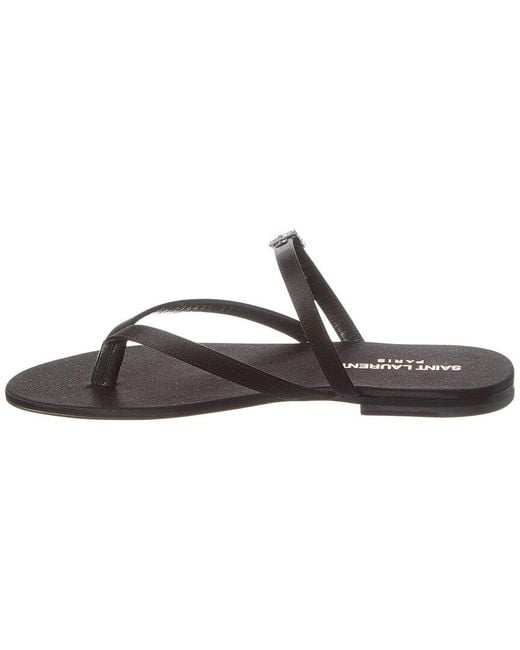 Saint Laurent Black Laszio Satin Sandal