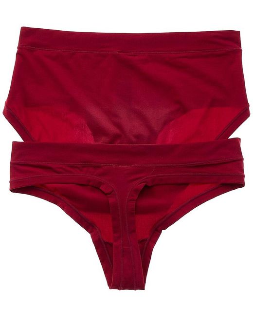 DKNY Red 2pk Thong & Hipster
