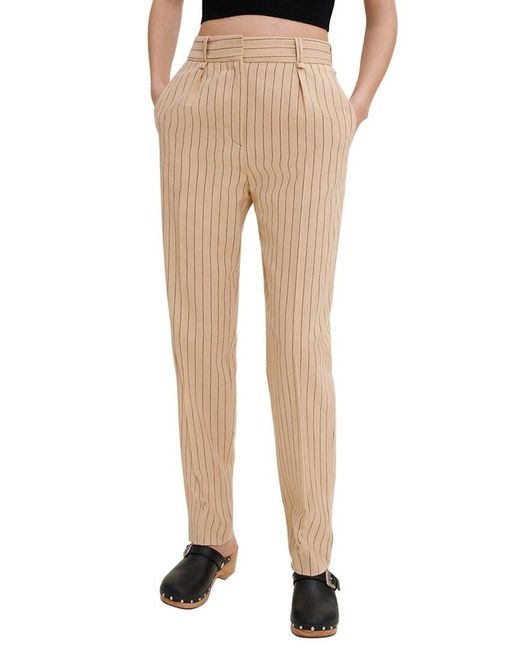 Maje Natural Linen-blend Pant