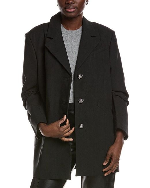 Ganni Black Suiting Oversized Blazer
