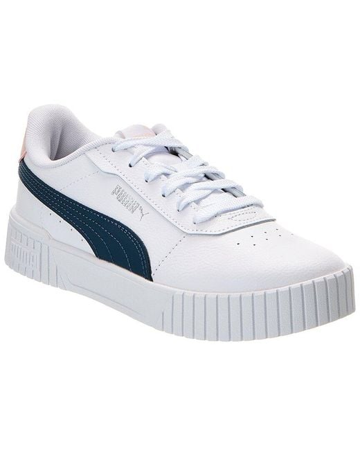 PUMA White Carina 2.0 Leather Sneaker