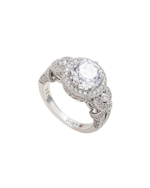 Suzy Levian CZ Jewelry White Suzy Levian Silver Cz Ring