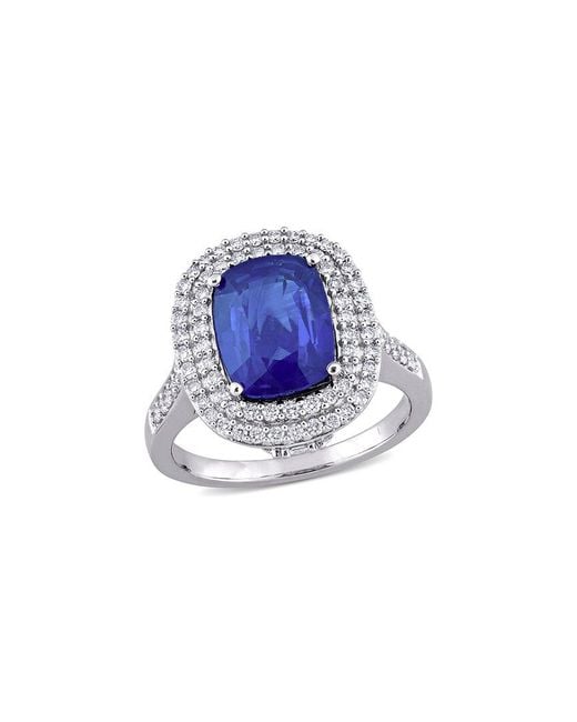 Rina Limor 14k 4.91 Ct. Tw. Diamond & Blue Sapphire Ring